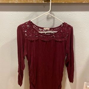 Maroon lace top